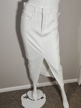 Hudson Jeans White Maxi Skirt with Front Slit